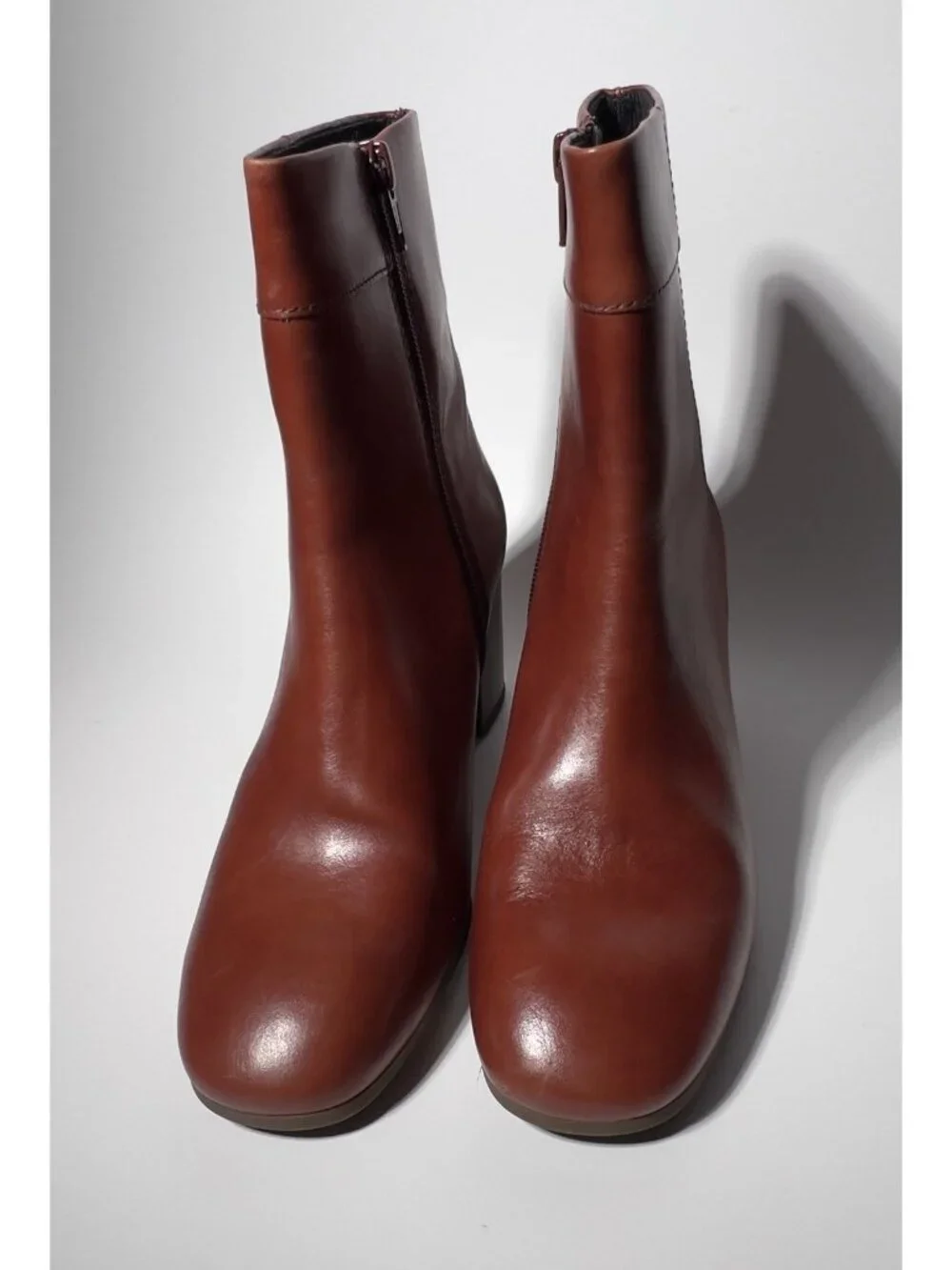 Vagabond Cinnamon Leather Ankle Boots Women’s US 7.5 EU 38 Block Heel